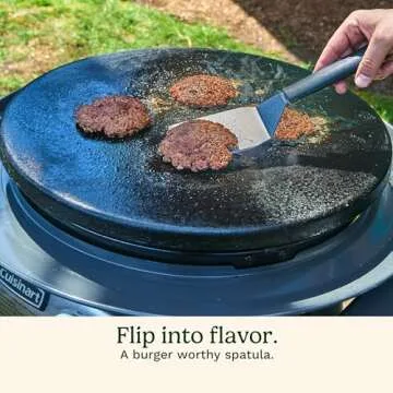 Cuisinart Smash Burger Kit, Cast Iron Burger Press, Spatula, Seasoning Shaker and Patty Papers, Perfect Burgers for Cookouts, Barbecues and Tailgates