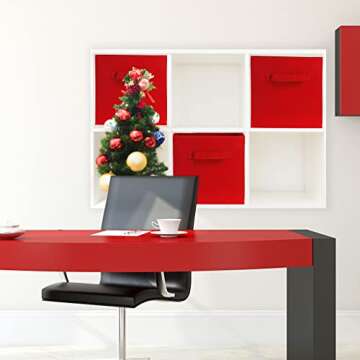 Simple Houseware Red Foldable Cube Bins - 6 Pack