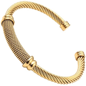 Dorriss Cable Cuff Bracelet - Elegant Gold Inspired Jewelry for Women