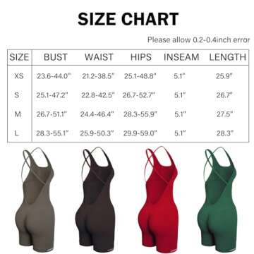 AUROLA Strapy Romper for Women Workout Yoga Gym Seamless One Piece Jumpsuit Tummy Control Padded (Raspberry Sorbet, XS)