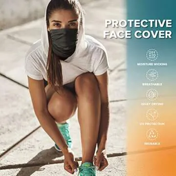 VULKIT 2 Pack Neck Gaiter Face Mask Scarf - UV Protection for Men and Women