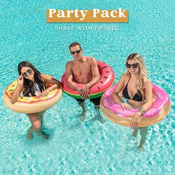 Inflatable Pool Floats for Kids and Adults, 3 Pack