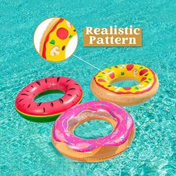 Inflatable Pool Floats for Kids and Adults, 3 Pack