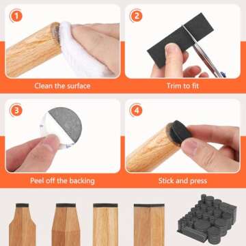 Felt Furniture Pads 300 Pieces for Floor Protection