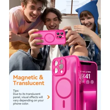 CANSHN Shockproof iPhone 13 Pro Max Case - Hot Pink