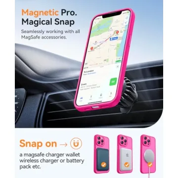 CANSHN Shockproof iPhone 13 Pro Max Case - Hot Pink