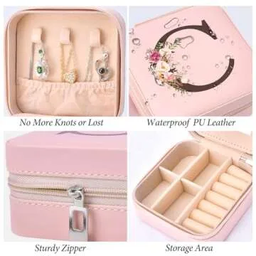 Inngeroo Personalized Travel Jewelry Box for Women