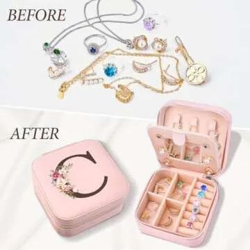 Inngeroo Personalized Travel Jewelry Box for Women