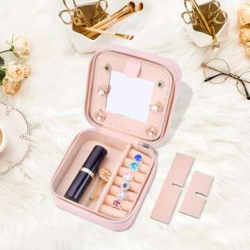 Inngeroo Personalized Travel Jewelry Box for Women