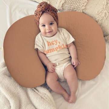 Nursing Pillow Cover,Muslin Cotton,Removable Cover for Breastfeeding Pillows, 2-Pack Pillow Covers,U...