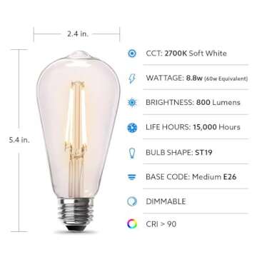 Feit Electric Vintage Edison LED Bulb 4-Pack - Soft White