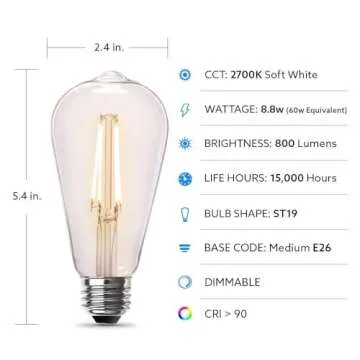Feit Electric Vintage Edison LED Bulb 4-Pack - Soft White
