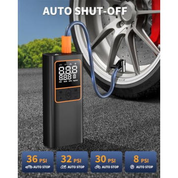 Portable Tire Inflator with Digital Gauge & LED Light