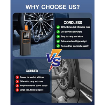 Portable Tire Inflator with Digital Gauge & LED Light