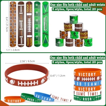 PIXHOTUL Football Silicone Wristbands Set for All Ages