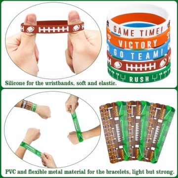 PIXHOTUL Football Silicone Wristbands Set for All Ages