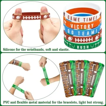 PIXHOTUL Football Silicone Wristbands Set for All Ages