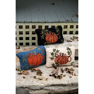 Chandler 4 Corners Artist-Designed Cinderella Pumpkin Hand-Hooked Wool Decorative Throw Pillow - Garden Pillow for Couches & Beds - Easy Care & Low Maintenance - Fall Themed Throw Pillow
