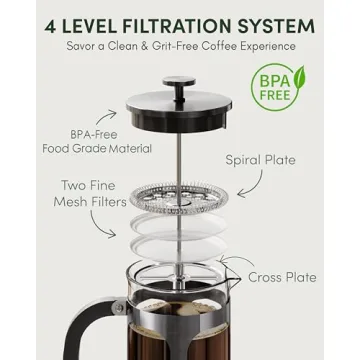 BAYKA 34 Ounce French Press Coffee Maker for Home Brewing