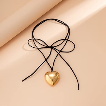 YURAOER Puffy Heart Choker Necklace for All Occasions