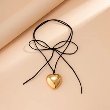 YURAOER Puffy Heart Choker Necklace for All Occasions