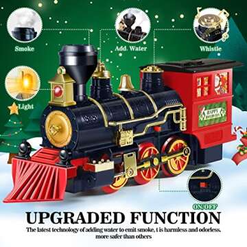 BainGesk Train Set, Christmas Train Set with Steam, Light and Sounds, Electric Train Toy for Boys & ...