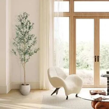 LYERSE 7ft Faux Olive Tree - Realistic Indoor Decor