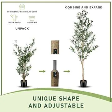 LYERSE 7ft Faux Olive Tree - Realistic Indoor Decor