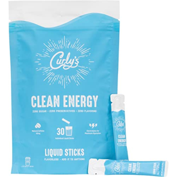 Curly's Clean Energy Caffeine & Electrolyte Sticks - Energize Your Favorite Drink - Keto, Paleo & Wh...