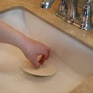 DANCO 89042P Flat Kitchen Sink Stopper, Flat Suction Drain Plug, Bathroom Bathtub Drain Stopper, 5 Inch, White, 2-Pk