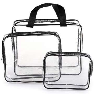 Hedume Set of 9 Clear Makeup Bags - Waterproof, TSA Approved Travel Pouch