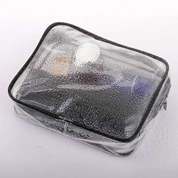 Hedume Set of 9 Clear Makeup Bags, Waterproof and TSA Approved