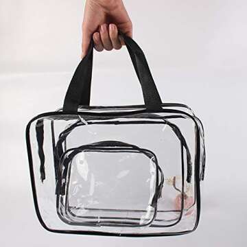Hedume Set of 9 Clear Makeup Bags, Waterproof and TSA Approved