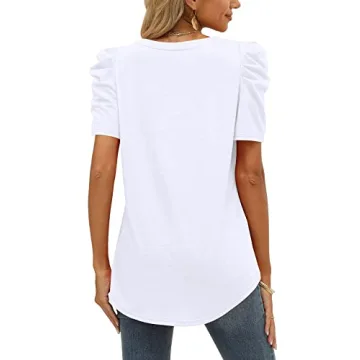 Stylish XIEERDUO Puff Sleeve V-Neck Top for Women