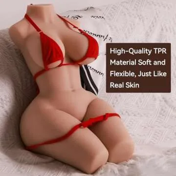Male Masturbator Sex Doll for Men Realistic Big Boobs Vaginal & Anal Sex 3 in 1 Lifelike Sexy Female Torso Built-in Skeleton Pocket Pussy Ass Sex Dolls Adult Toy for Men
