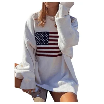 GORGLITTER Women's American Flag Sweater for All Occasions