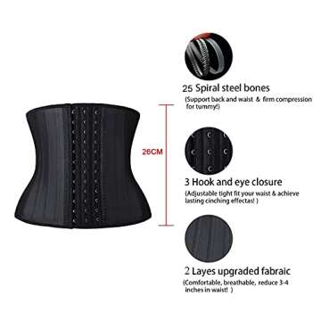 YIANNA Women's Latex Waist Trainer for Hourglass Shape