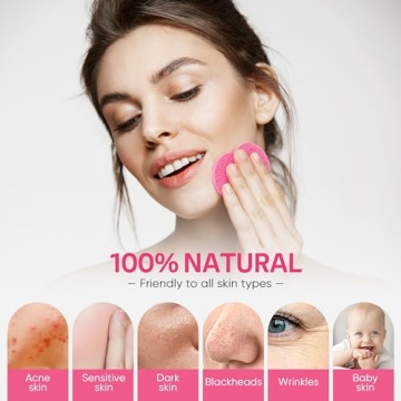 GAINWELL 50-Count Heart Shape Facial Sponges for Makeup Removal