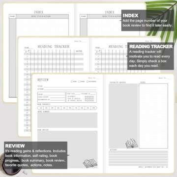 Elegant SIMSIMY Reading Journal for Book Lovers, A5 Size