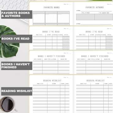 Elegant SIMSIMY Reading Journal for Book Lovers, A5 Size