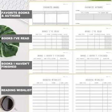 Elegant SIMSIMY Reading Journal for Book Lovers, A5 Size