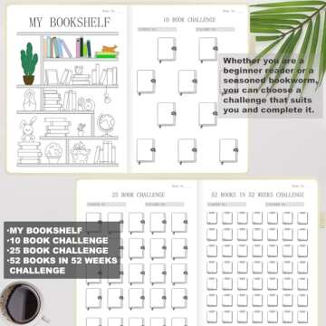 Elegant SIMSIMY Reading Journal for Book Lovers, A5 Size