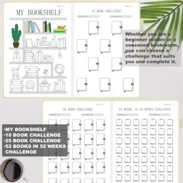 Elegant SIMSIMY Reading Journal for Book Lovers, A5 Size