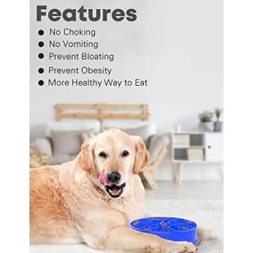 Freefa 2 Cup Puzzle Dog Food Bowl for Slower Eating