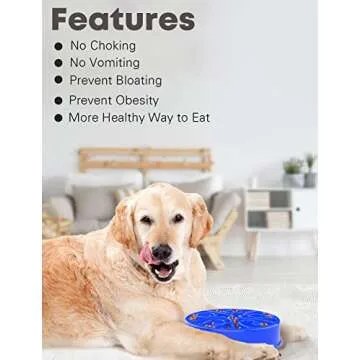 Freefa 2 Cup Puzzle Dog Food Bowl for Slower Eating