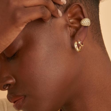 MYEARS Women Gold Cross Earrings Hypoallergenic Everyday