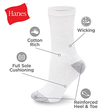 Hanes Women's Value Crew Socks - 10 Pack