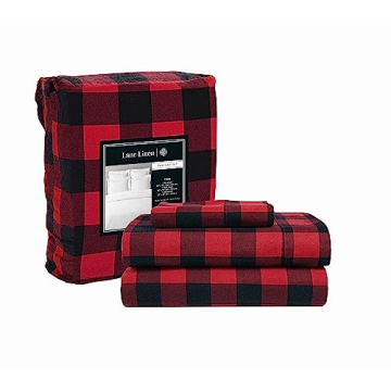 LANE LINEN 100% Cotton Twin Flannel Sheets Set - Brushed for Extra Softness - Lightweight & Durable ...