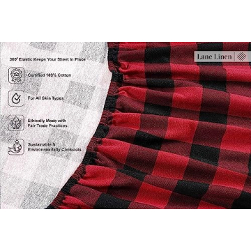 LANE LINEN 100% Cotton Twin Flannel Sheets Set - Cozy & Durable