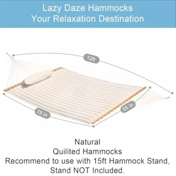 Lazy Daze Hammock Double Quilted Outdoor Comfort